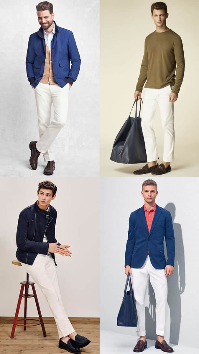 Men's White Trousers Outfit Inspiration Lookbook