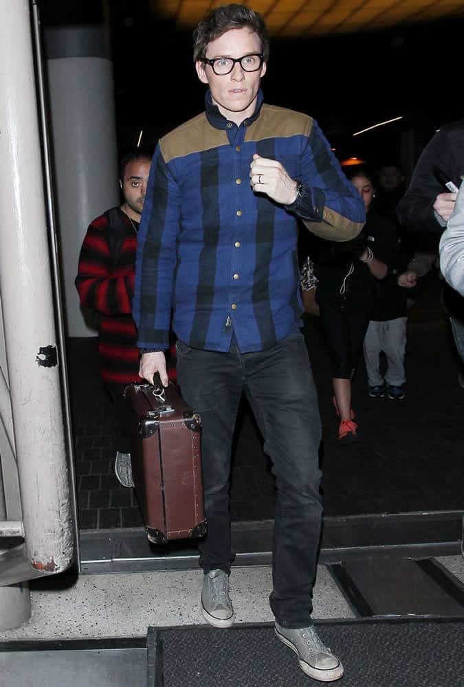 Eddie Redmayne Check Jacket