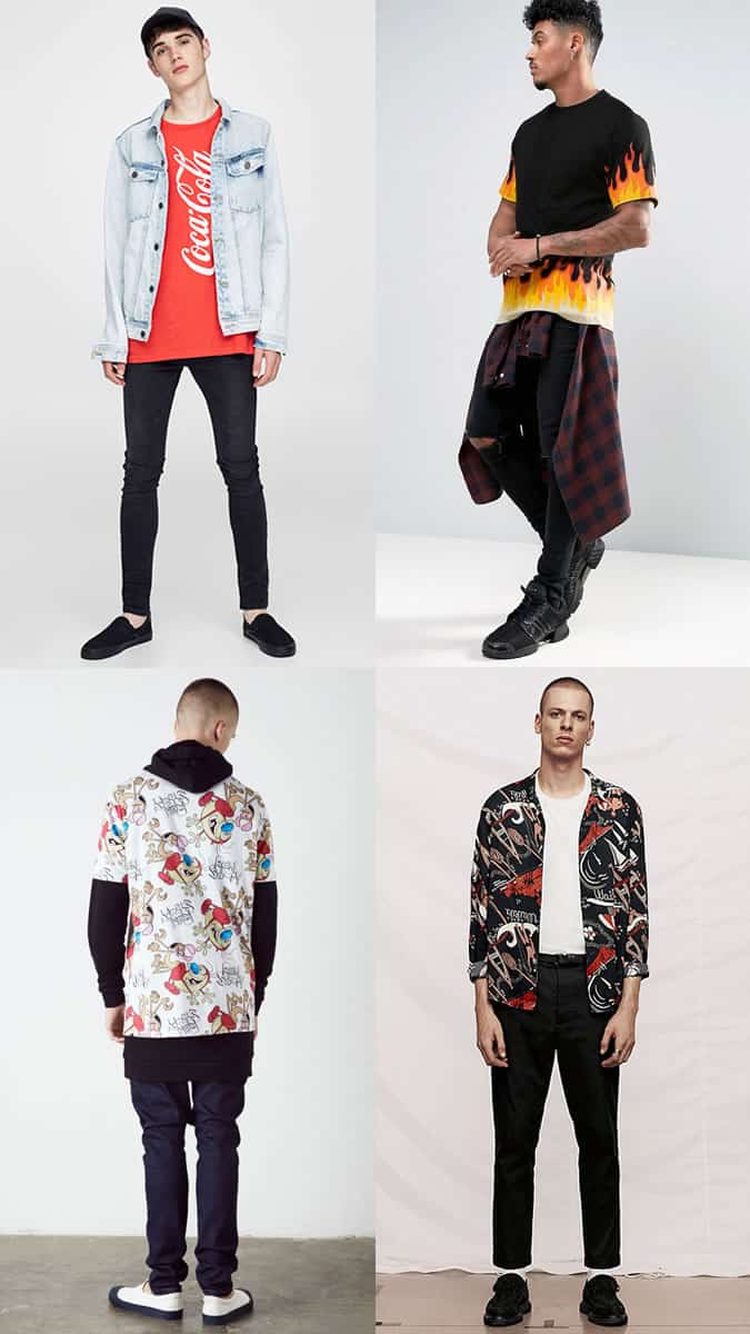 Men's 1990s Printed Clothing Trend