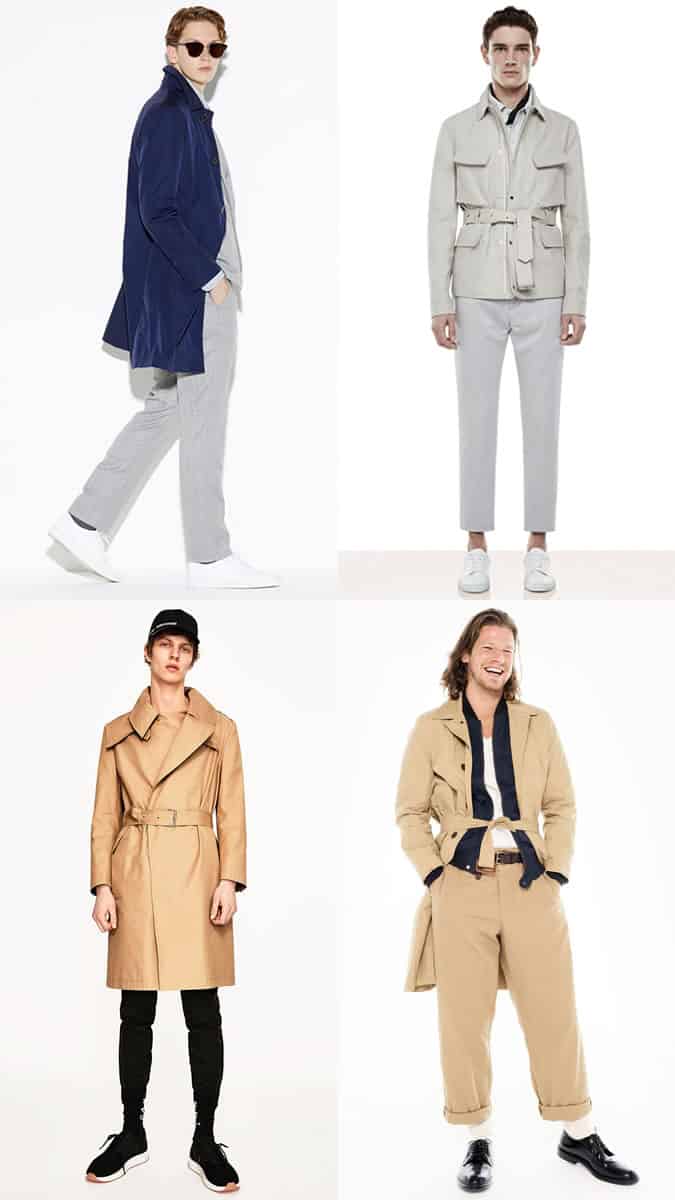 Lightweight belted men's coats and jackets for spring/summer
