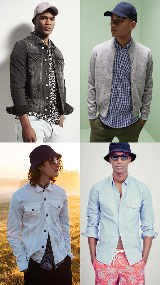 Men's fashion baseball caps and bucket hats for spring and summer