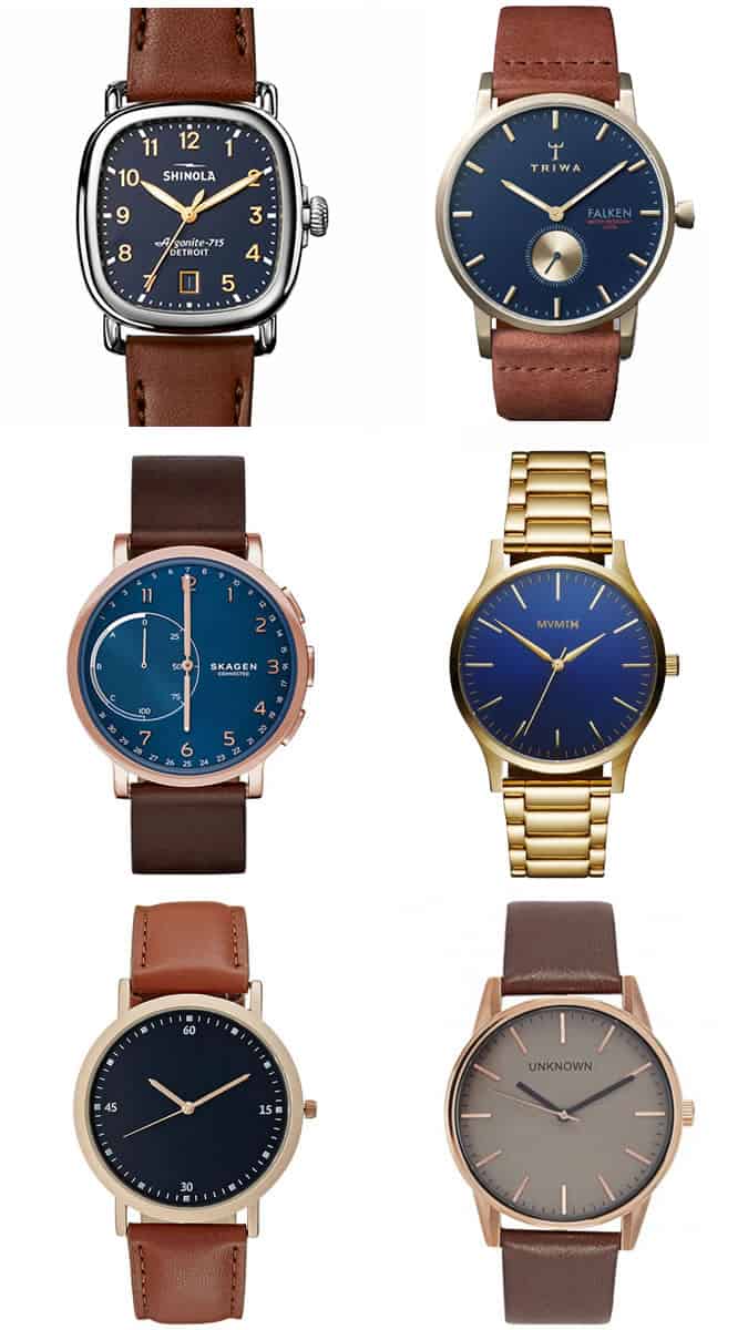 Men's Blue Dial and Gold Case Watches