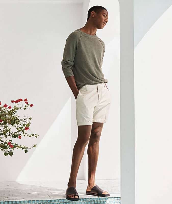 Shorts + Tee + Fine Gauge Knit Outfit
