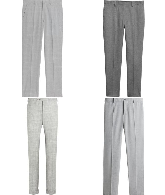 grey tailored trousers