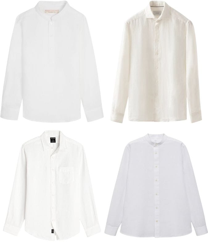white long-sleeved shirt