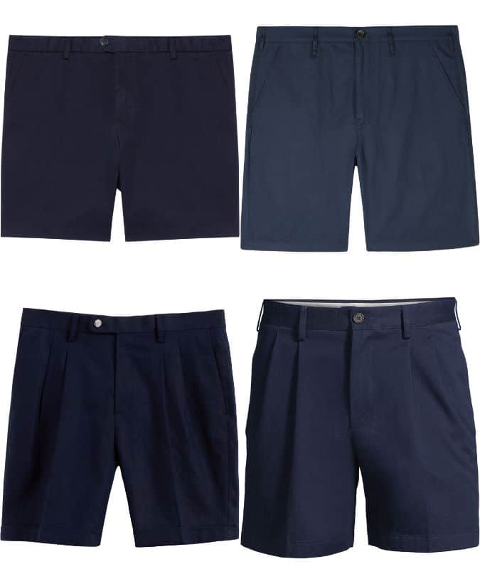navy tailored shorts
