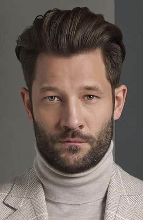 Men's Widow's Peak Hairstyles With Pompadour