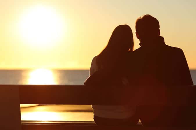 Couple watching the sunset