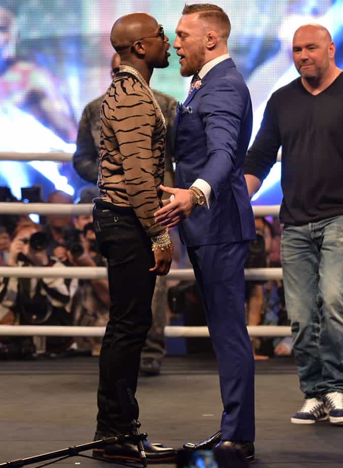Floyd Mayweather and Conor McGregor at Wembley