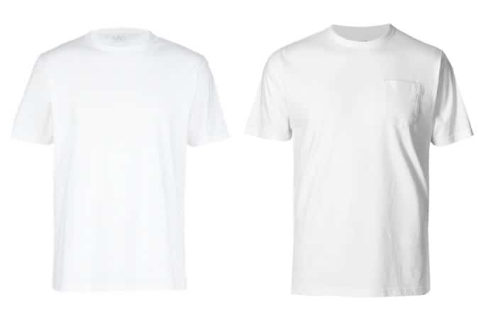 M&S Basic Men's White T-Shirts