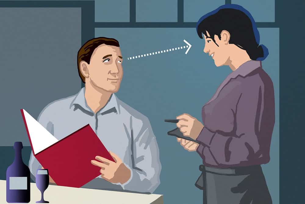 Always make eye contact with service staff