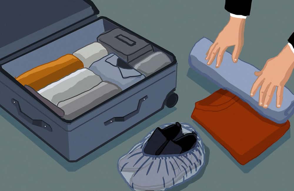 Always roll your clothes when packing, not fold