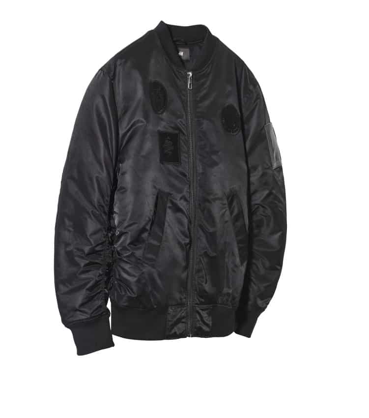the weeknd h&m black bomber jacket