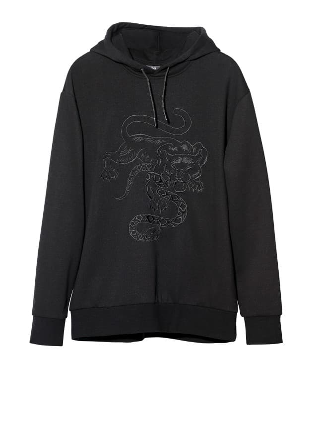 the weeknd h&m black tiger snake hoodie