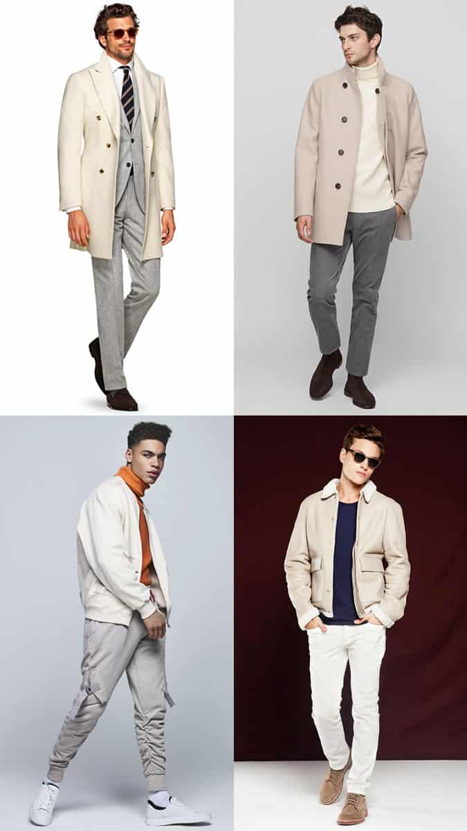 How men should wear white clothing in winter