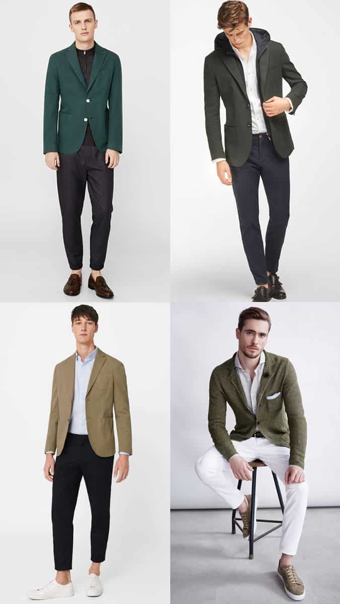 how to wear a green blazer