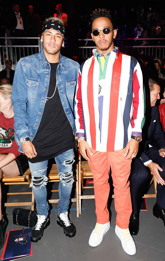 neymar lewis hamilton tommy hilfiger show london fashion week