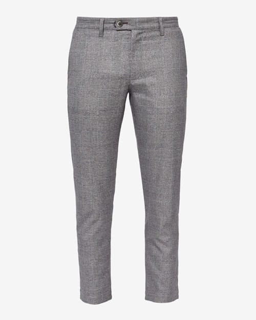 Check cropped trousers
