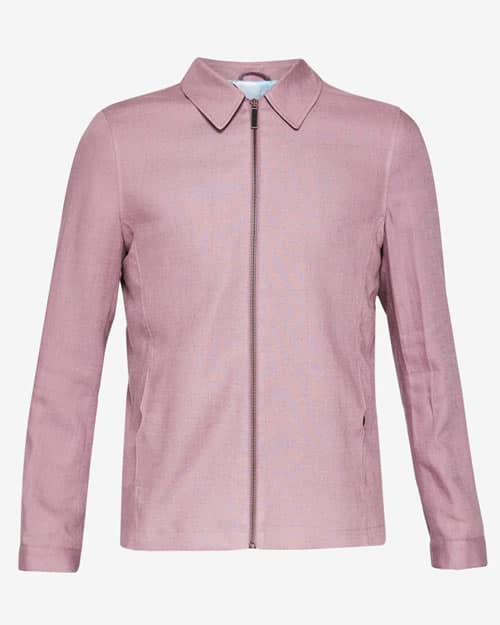 Linen-blend Harrington jacket
