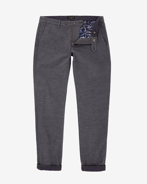 Slim fit textured trousers