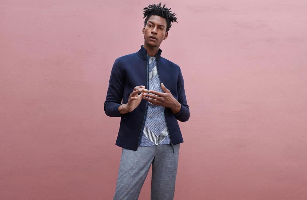 Ted Baker navy zip top and patterned t-shirt