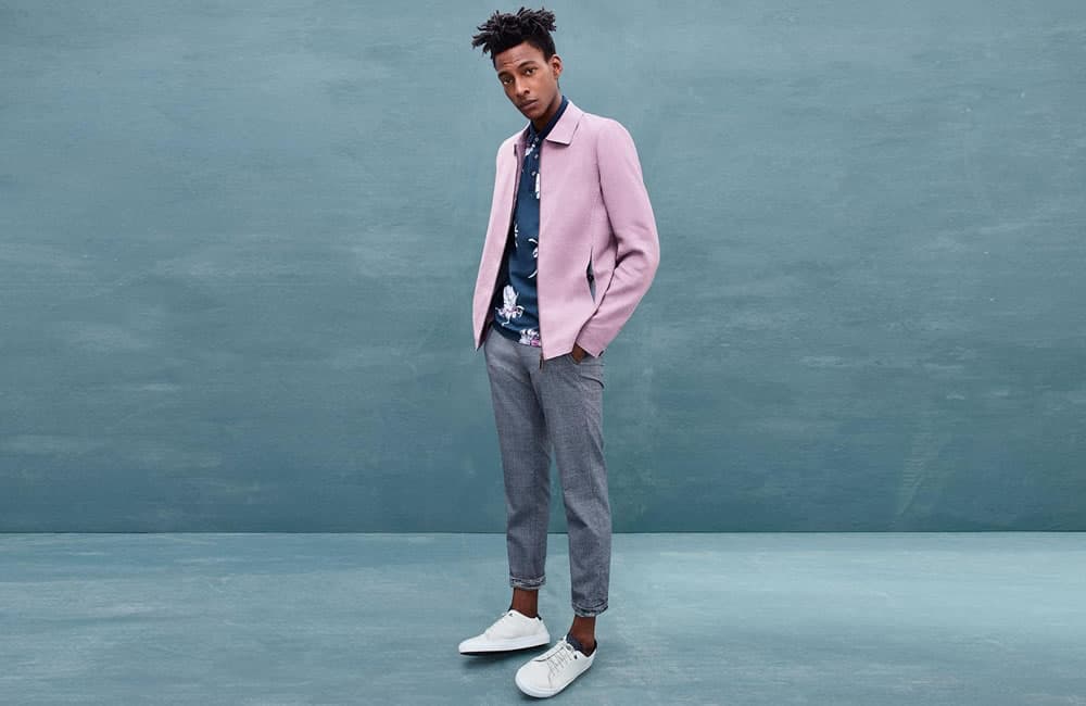 Ted Baker Harrington jacket with floral polo shirt