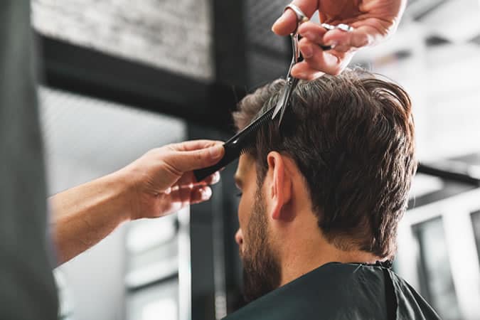 Man getting a haircut