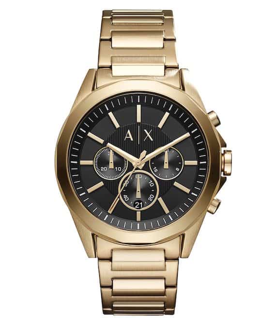 armani exchange gold watch