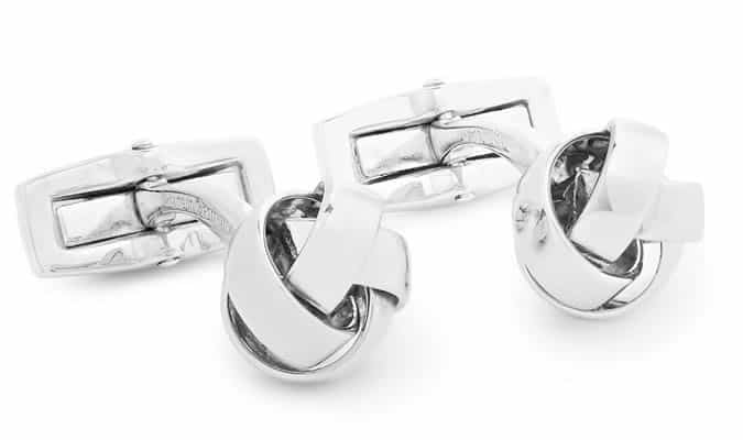 HUGO BOSS Knotted Silver-Tone Cufflinks