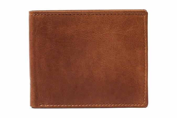 Tan Leather Bi-Fold Wallet