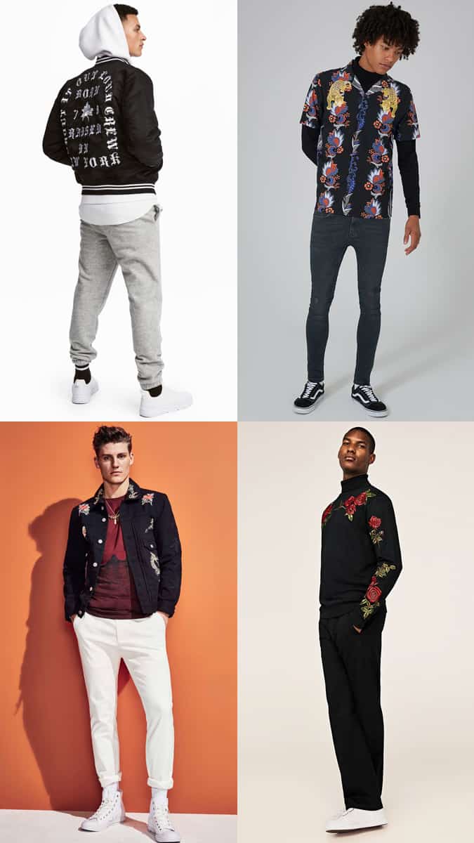 How to wear the men's embroidered jacket and t-shirt trend