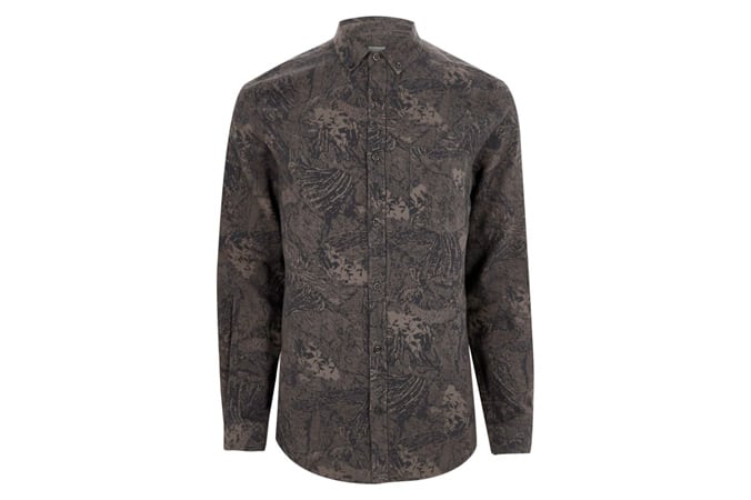 River Island Grey Abstract Print Shirt