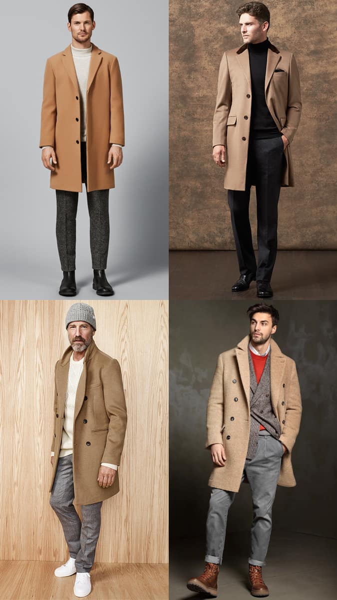 Men's Camel Overcoats Outfit Inspiration Lookbook For Autumn/Winter 2017
