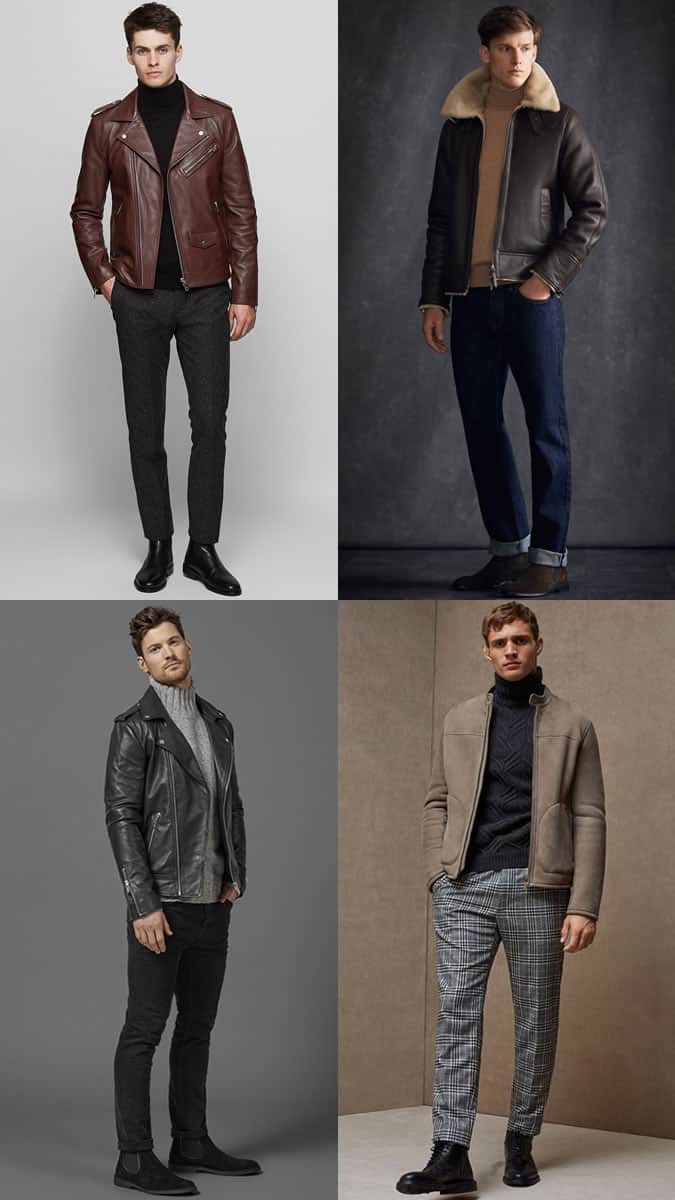 How to wear a roll neck with a leather jacket