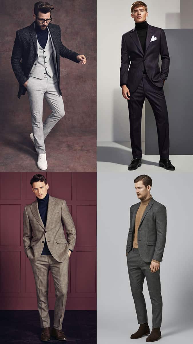 How to wear a roll or turtle neck with a suit or blazer