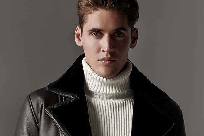 Mid-Weight Ribbed Roll Neck Jumper for Men