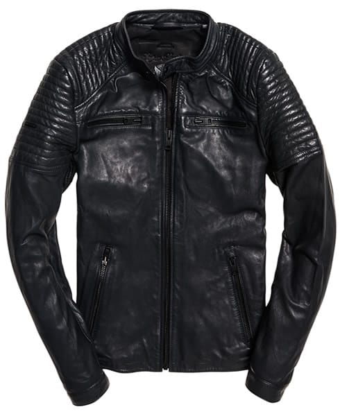 Leather Quilt Racer Jacket