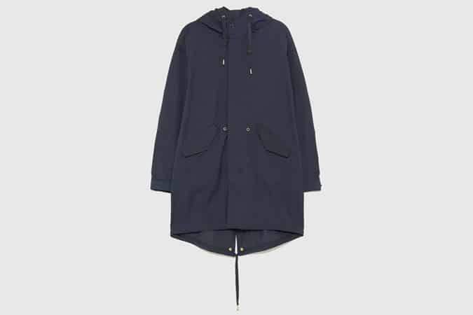 TEXTURED WEAVE OVERSIZED PARKA