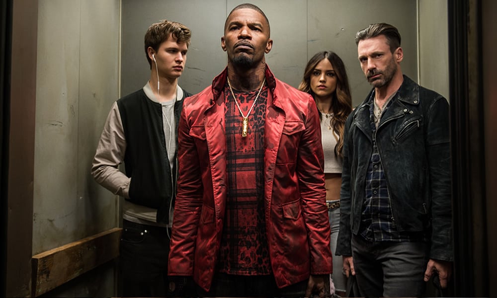 Ansel Elgort Jamie Foxx, John Hamm And Eiza Gonzalez In Baby Driver