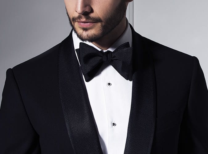 Textured Tuxed With Shawl Collar