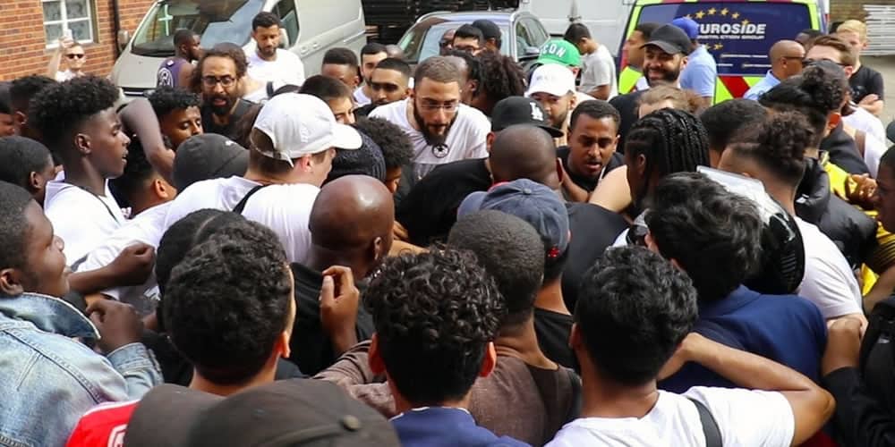 Crowds At The VLONE Pop-Up Store In London