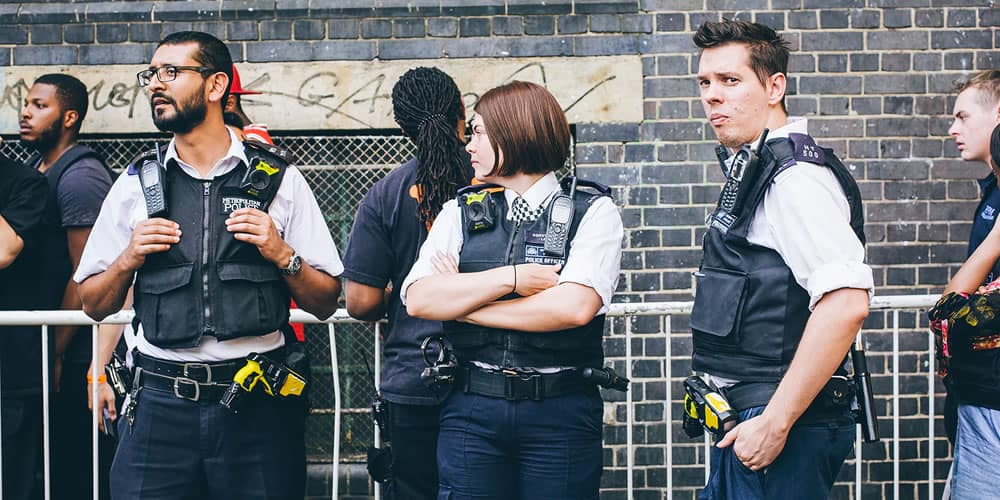 Police Officers On Patrol At The Vlone Pop-Up In London