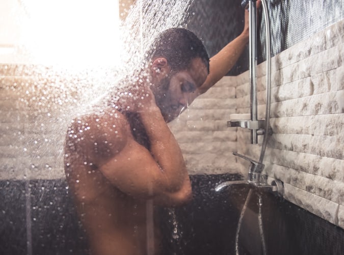 Man Taking A Shower