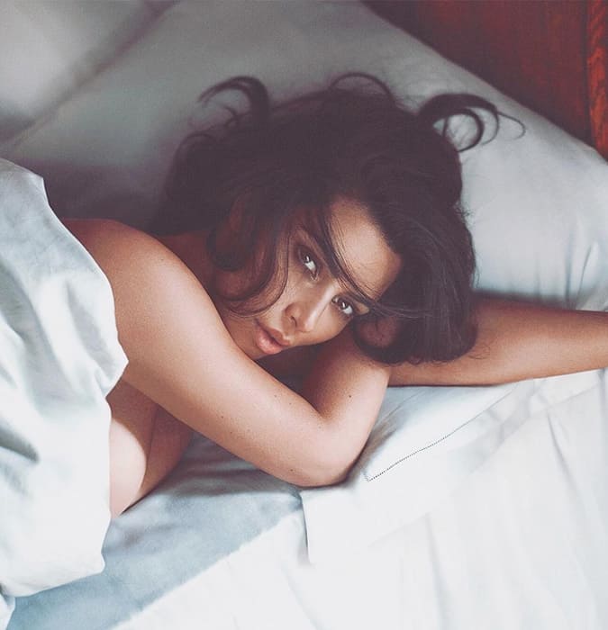 Kim Kardashian Lying In Bed