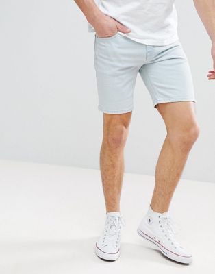 ASOS Denim Shorts In Skinny Light Wash