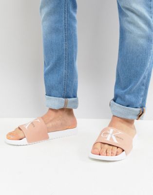 Calvin Klein Viggo Sliders In Pink