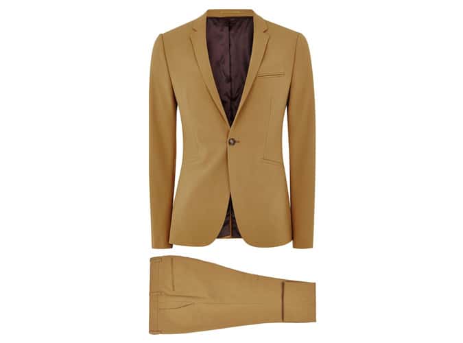Topman Gold Spray On Fit Suit