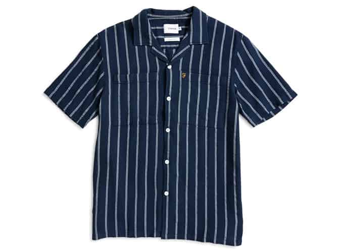 Farah Robbins Short Sleeve Shirt Navy