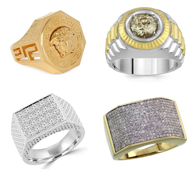 Men's statement signet rings