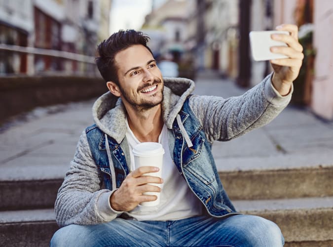 Man Taking A Selfie